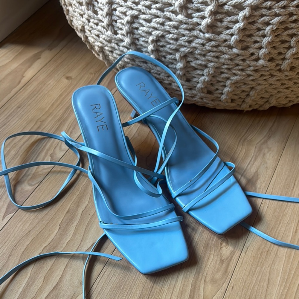 RAYE Blue Heeled Sandals Sleek Design